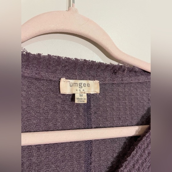 Umgee Purple Textured Long Sleeve Button Down Top Cardigan - Picture 2 of 4